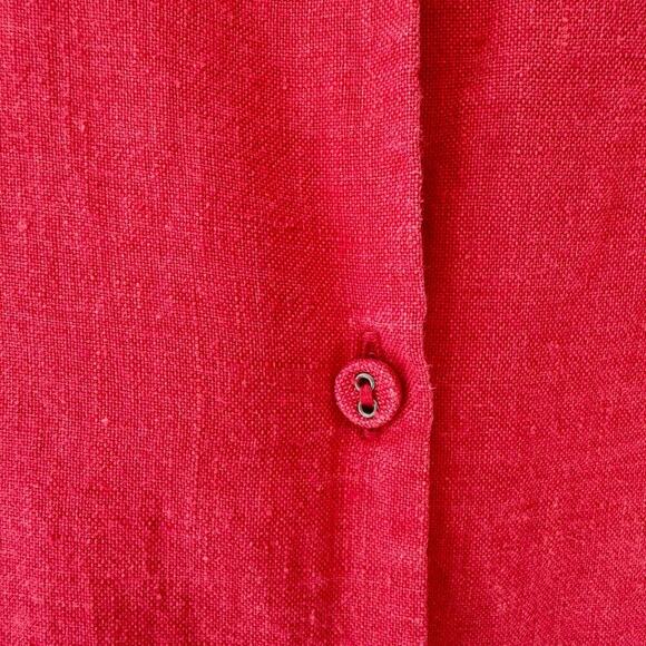 Chico's Womens Linen Tunic Shirt M Oversized Beachy Coastal Roll Tab Sleeve Pink - Picture 5 of 9